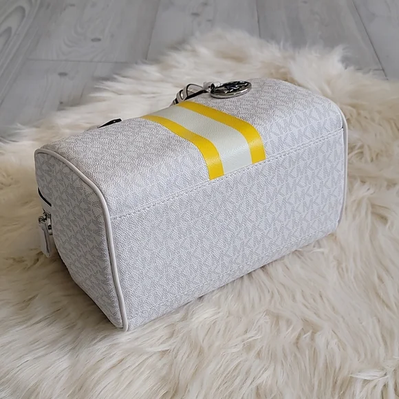 MICHAEL KORS Bedford Small Logo Stripe Satchel - Picture 5 of 11